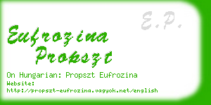 eufrozina propszt business card